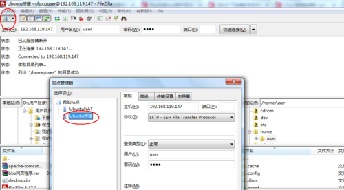 使用Filezilla進行服務(wù)器連接