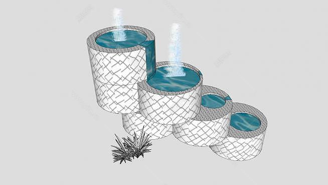 免費(fèi)下載100套草圖大師水柱、旱噴、水花SKP格式模型 - BIM,Reivt中文網(wǎng)
